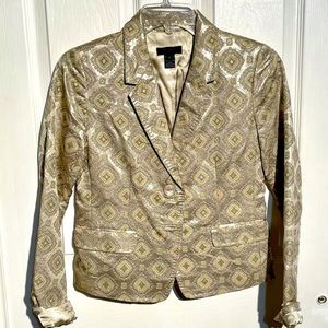J Crew Gold Brocade Blazer